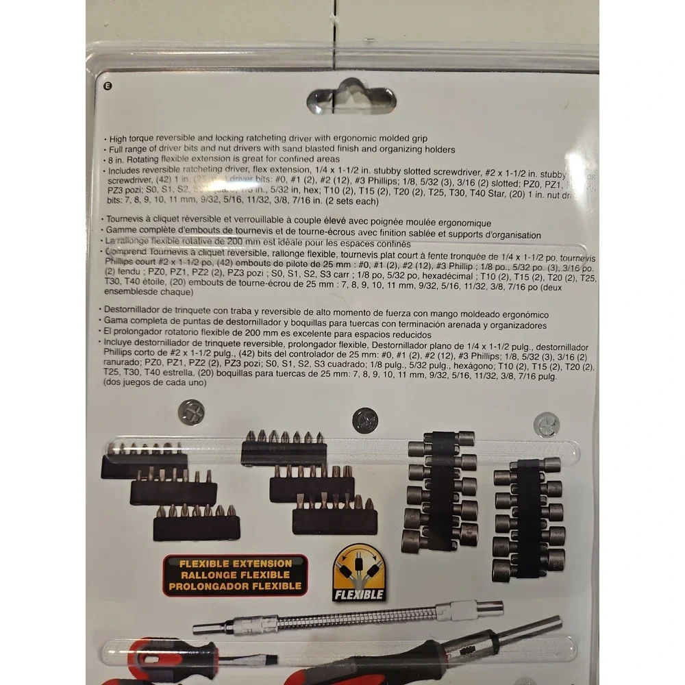 Performance Tool 66 pc Screwdriver And Bit Set New In Package - Picture 5 of 6